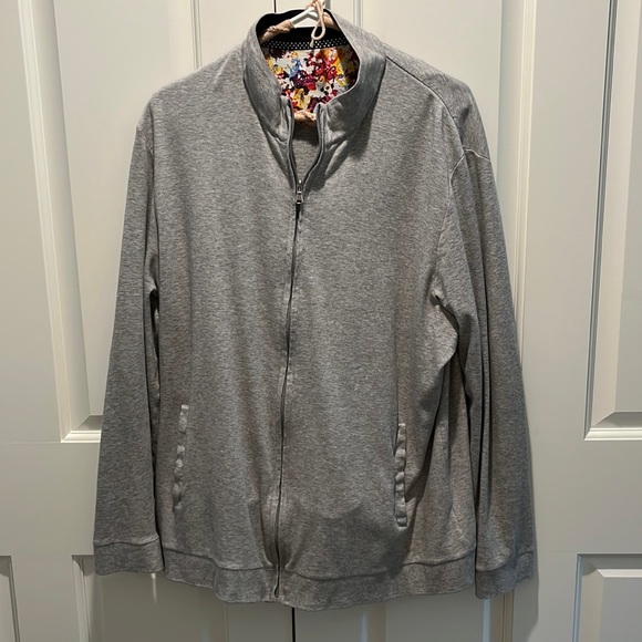 Men’s full zip Robert Graham. Lightweight, soft. Grey. 2XL. Great condition! - Picture 1 of 4